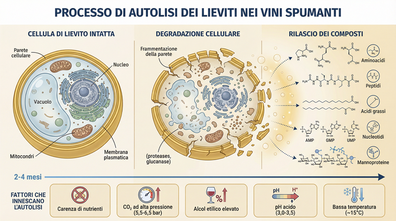 Il perlage e gli effetti dell'autolisi dei lieviti