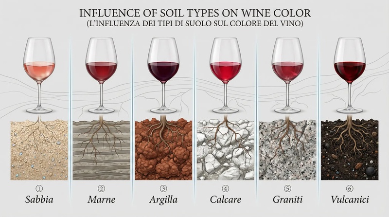 L'influenza del suolo sul colore del vino