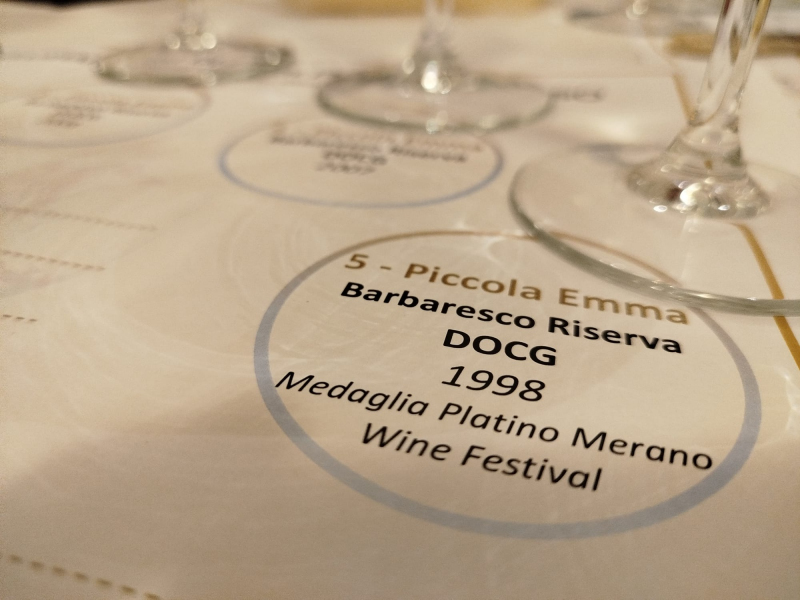 Piccola Emma - Barbaresco DOCG Riserva 1998 vincitore del Platinum Award al Merano Wine Festival 2025