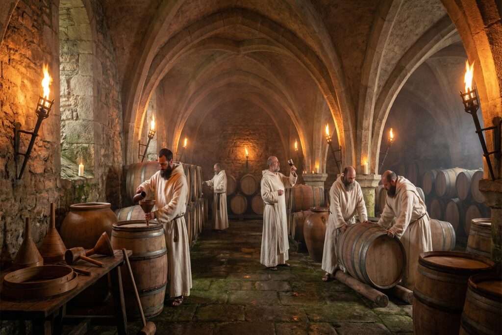 Vino e Medioevo: la cantina di un monastero medioevale