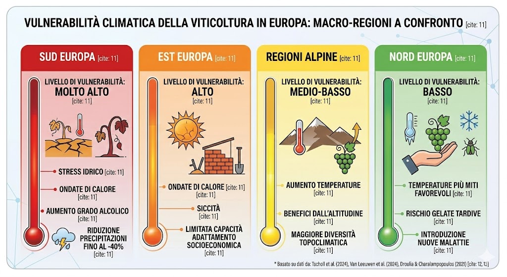 Riscaldamento globale e vulnerabilità della viticoltura europea