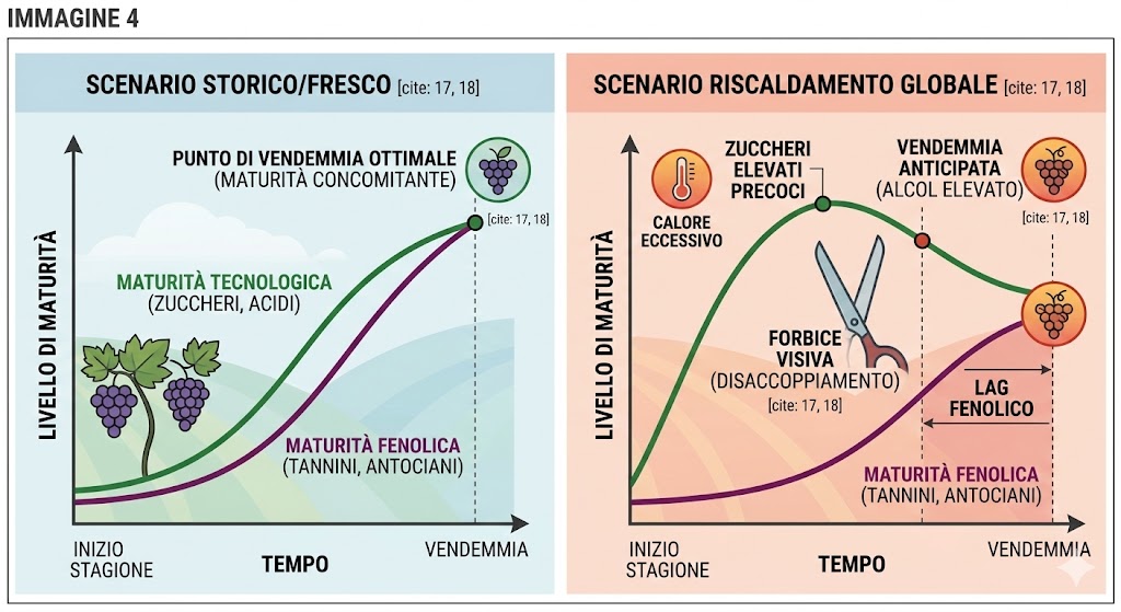 Riscaldamento globale e disaccoppiamento fra maturazione tecnologica e fenolica