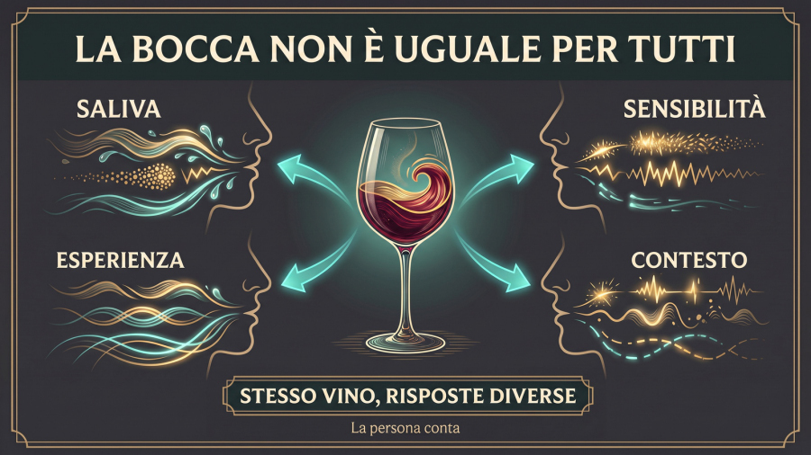 Schema della variabilità individuale nella percezione di un vino nell’abbinamento cibo-vino e di un piatto.